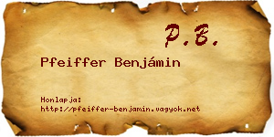 Pfeiffer Benjámin névjegykártya